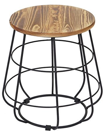 Mendler Sitzhocker HWC-A80, Hocker Aufbewahrung, Industriedesign Echtholz MVG Ø35cm