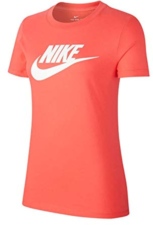 Nike Women's Tee Essential Icon Futur T-Shirt, Red (Ember glow/White), XL