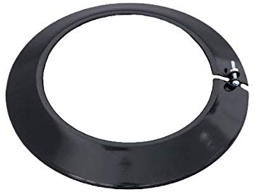 Embellecedor en color negro vitrificado 900°C-Ø120 mm-Rosetón para conductos de estufas y chimeneas