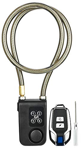 Antivol de Sécurité sans Télécommande Fil pour Vélo, Verrouillage D'alarme par Mot de Passe Alarme Vélo Antivol Vélo Indicateur LED IP55 étanche Alarme de Sécurité Anti-vol ans Fil pour Vélo