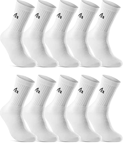 sockenkauf24 10 Paar i1R Sportsocken Tennissocken Arbeitssocken Herren Damen Baumwolle 10300 (47-50 Weiß)
