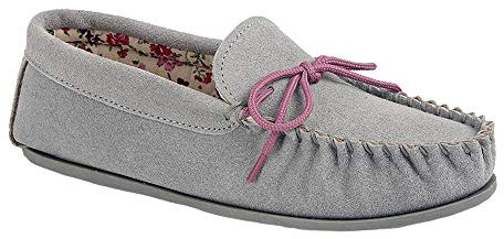 Mokkers Lily Ladies Moccasin Slippers Grey UK 6