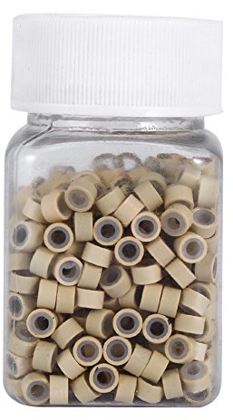 ANGGREK 500pcs Silicone Lined Micro Links Rings for Hair Extensions 5mm Hair Beads Links Bead