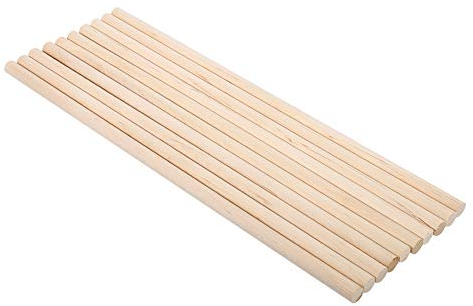 10 Stück Holzstäbchen lange Holzstäbchen aus Naturholz Holzstäbchen für DIY Kunst Handwerk (6 mm x 30 cm)