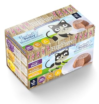 Little BigPaw Gourmet Geflügel Mousse Auswahl 6 X 85g Maserung Gratis Erwachsene Katze Nass Futter