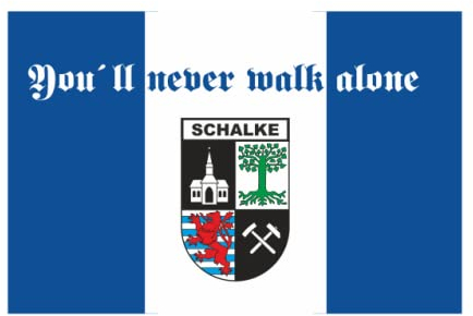 U24 Aufkleber Schalke never walk alone Flagge Fahne 8 x 5 cm Autoaufkleber Sticker