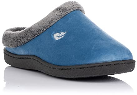 PLUMAFLEX - Zapatillas destalonadas de tela para casa hogar para mujer en color azul Lona Mujer color: JEANS talla: 36