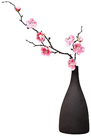 HAOSHICS 4 fiori artificiali, rami artificiali di fiori di prugna, rami di seta Wintersweet per casa, hotel, vaso di nozze, decorazione (rosa)