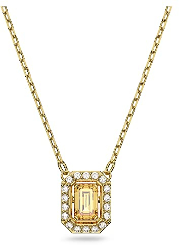 Swarovski Collana Millenia, Swarovski Zirconia Taglio Square, Giallo, Placcato Color Oro