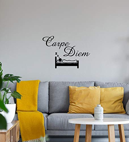 Carpe Diem Wandtattoo Schwarz Aufkleber 66 x 45 cm