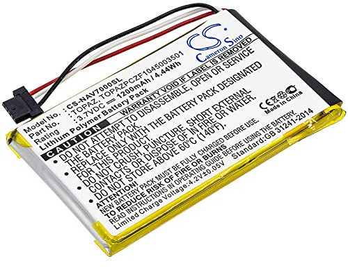 TECHTEK Batterie 1200mAh Compatible avec [Navigon] 70 Easy, 70 Plus, Premiun remplace Topaz, TOPAZPCZF1045003501 FBA