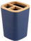 Tendance Porte-brosses à Dents en ABS et Bambou Bleu 7,5 x 7,5 x 10,5 cm