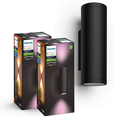 Philips Hue – Appear Wandleuchte, 2er-Pack, Schwarz, WACA, EU