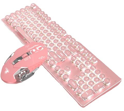 LJFLI Teclado Gaming Inalámbrico Teclado Punk Oficina de Juegos Teclado Retro Punk Steam