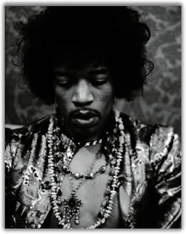 Jimi Hendrix Rock and Roll – Musiker Vintage Schwarz-Weiß Foto-Wandkunst – 28 x 35 cm – ungerahmt – Dekoration für Zuhause, Schlafzimmer, Wohnheim, Geschenk