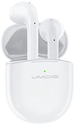 UMIDIGI Auricolare Wireless, AirBuds Cuffie In-Ear Bluetooth 5.0, Riduzione del Rumore Ambientale Cuffie Bluetooth, Accoppiamento Automatico Tocco Intelligente Mini Cuffiette(Bianco)