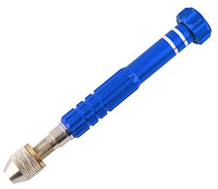 Larcele Precision Pin Vise Hand Drill, Metal Hand Twist Drill for Craft, Manual Work, Model, Resin SDZKQ-02 (Blue)