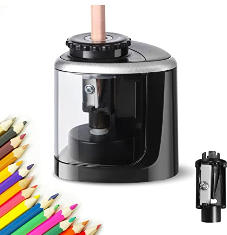 Skaaisont Temperamatite Elettrico,Temperini Elettrici Alimentazione a Batteria con 2 Lame Sostituibili,Sicuro e Antiscivolo Portatile Adatto a Casa,a Scuola