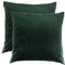 Ferocity Samt Kissen Set Samtkissen 2 x Dunkelgrün Kissenbezug Zierkissen Grün 45x45 cm mit Füllung Decorative Kissenhülle Sofakissen für Wohnzimmer Schlafzimmer Bottle Green [091]