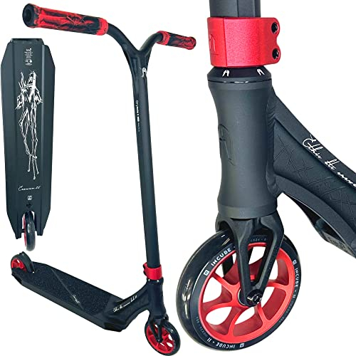 F26 Ethic DTC Erawan Stunt-Scooter V2 PRO Park I gr M Höhe 85cm I sehr Leichte 2,95kg I Park I Tret I Trick I Kinder I Roller I Lightweight I Freestyle Schwarz/Rot