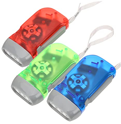 ibasenice ibasentice 3 StüCk Handkurbel Taschenlampe Manuelle Led Notfalllampe Wiederaufladbare Handdruck Taschenlampe FüR Camping Outdoor Auto Reise Mit Starker Grip FöRderung Der Durchblutung