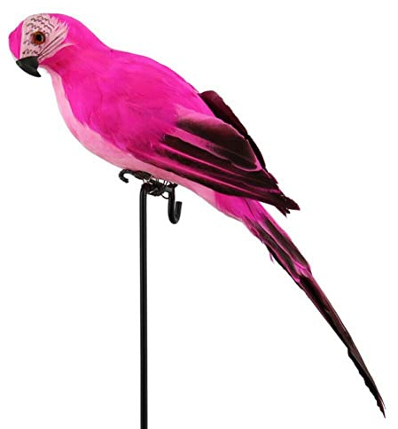 ZYWUOY Künstlicher Papagei, künstlicher Papagei, lebensecht, gefiederter Vogelimitat, Gartendekoration, 25 cm Federvögel Für Den Miniaturgarten, Zweige Deko, Gefiederte Vögel Outdoor