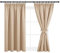 DWCN Vorhänge KücheBlickdicht Kräuselband mit Vorhang-Krawatten, Vorhänge Dunkel Thermogardine Verdunkelung, Wärmeisolierend Thermovorhang für Schlafzimmer, 145x140cm(HöhexBreite), Beige, 2er Set