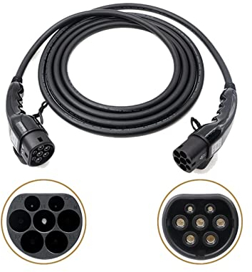 RWRAPS elektroauto ladekabel Typ 2 EV-Ladekabel 7,2/11/22 kW IEC 62196 Verlängerungskabel for Elektrofahrzeug-Autoladestation Typ 1 (Color : 11kw 10m Type 2)