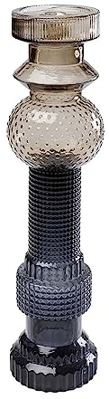 Kare Design Kerzenständer Marvelous Duo, Braun/Grau, Handgearbeitet, Unikat, Kerzenhalter für Stabkerzen, Leuchtkerzen, Gefärbtes Glas, Deko Objekt fürs Wohnzimmer, 49x12x12 cm (H/B/T)