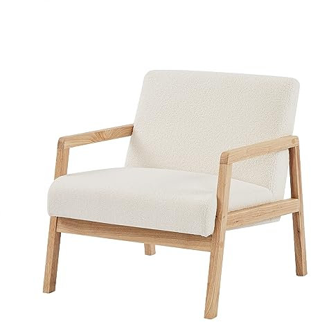 BAÏTA Fauteuil BONIFACIO en Tissu Bouclette Blanc