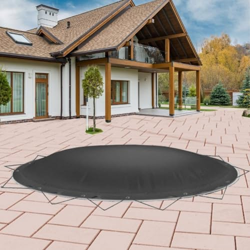SAXONICA Aufblasbare Poolabdeckung Rundpool Ø 420 cm I Rund Pool 4,2 m I anthrazit
