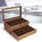 LenTLy 12-Fach Brillenetui aus Holz mit Glasaufsatz Sonnenbrillen Aufbewahrungsbox Brillenkasten für Brillen,34.5cm*20cm*15cm Doppelschicht Brillenbox Sonnenbrillen Präsentation Showcase