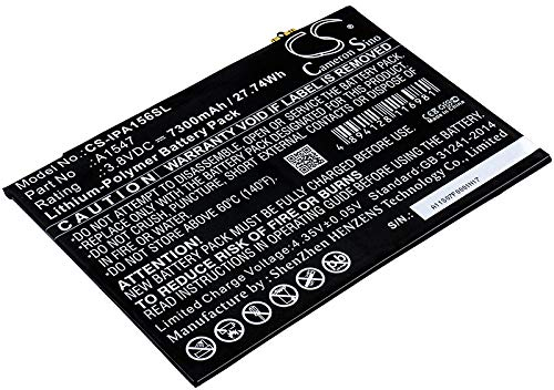 7300mAh Ersatzakku kompatibel mit Apple A1547, A1566, A1567, iPad 6, iPad Air 2, iPad Air 2 WiFi, MGKL2LL/A, MGL12LL/A, MGTX2LL/A, MH1J2LL/A, MH2M2LL/A, MH2N2LL/A, MH2P2LL/A, MH2U2LL/A, MH2V2LL/A