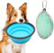 2 cuencos grandes para perros, plegables, 1000 ml, comedero de hierro para perros, portátil, con cierre, para viajes, senderismo (azul claro + verde claro)