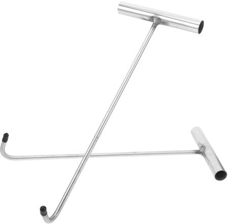 2pcs Heavy-duty Stainless Steel Manhole Cover Hook Lift Tool for Easy Opening Practical for Pulling Doors and Covers Design