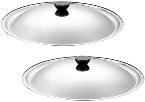 Zerodeko Stainless Steel Pan Lid, 2pcs 27cm Frying Pan Lid Replacement Round Dome Cover Cooking Pot Skillets Cover Heavy Duty Cookware for Pots and s