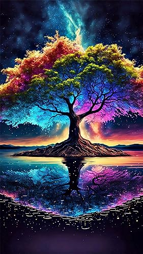 ZHUMUTO Diamond Painting Adulte Grand Format,Peinture Diamant XXL 40x70cm Arbre de Vie B,Broderie Diamant Painting Kit Complet Adulte Grand Format,Grande Taille Pour la Décoration