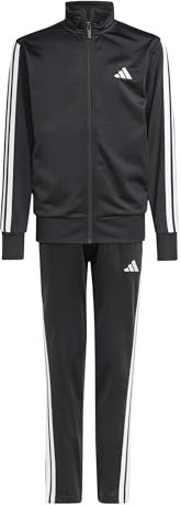 adidas Unisex Kinder ESSENTIALS CLIMACOOL STRIPES TRACKSUIT, black/white, 13-14 Years
