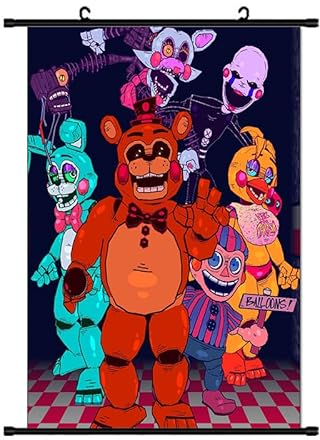 Zhongkaihua FNAF Poster Scrolls Wall Art Decor Security Breach Canvas Poster HD Cartoon Roll Hang Picture Poster Dekorative Wanddekoration ffür Zuhause Wohnzimmer Schlafzimmer 40 * 60cm