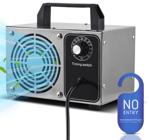 Kavolet Ozongenerator 60000mg/h Ozongerät, Edelstahl Ozonmaschine Geruchskiller Geruchsneutralisierer Ionisator Luftreiniger, Ozonisator Industrieller O3 Ozon Luftreiniger mit 60 Min Timer für 200㎡
