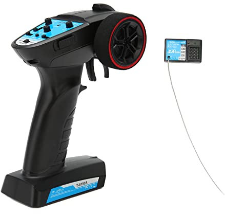 Plyisty Transmisor RC de 3 Canales, Ajuste de Velocidad del Receptor de 2,4 GHz, Mando a Distancia para Coche Barco, para Vehículo de Control Remoto, Barco de Control Remoto