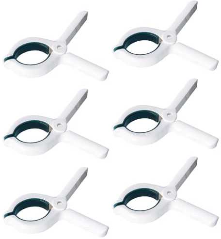 KINDOYO 6Pcs Large Beach Towel Clips - Non-Slip Towel Pegs Plastic Windproof Clothes Pins Strong Grip Non-Marking Laundry Clip Towel Clips for Sun Loungers Laundry Garden Pool (Blue)