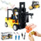 RC Giocattolo Carrelli Elevatori, carrello elevatore telecomandato, con scatole/spray suono e luce, due batterie ricaricabili e caricabatterie, telecomandata carrello elevatore giocattolo per bambini