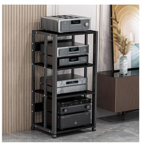Heimkino, Büro, Audio-Video-Rack, Tower-Medienständer, 4-stufiger Eck-TV-Schrank, Komponenten-Aufbewahrungseinheit, Stereo-Schrank, Wohnzimmer-Plattenspieler-Konsole, CD-Receiver-Schrank, Ga