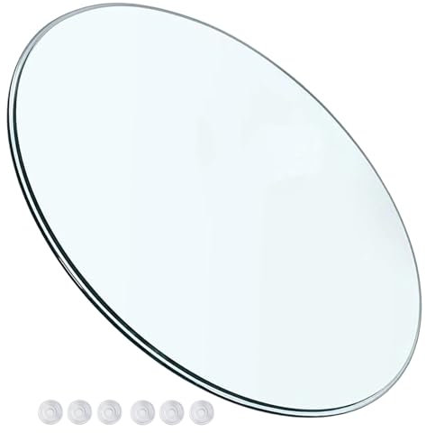 Mesa redonda de cristal templado de 7 mm de grosor, placa transparente de 38 cm, 50 cm, 75 cm, 90 cm de diámetro, resistente a los arañazos, bordes pulidos, duradera, para cocina, comedor, 400 mm