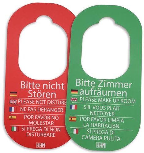 10 Stück HHM® Zimmer bitte klopfen Schild bitte nicht stören Schild - nicht stören Türschild matte Laminierung. Ideal als Zimmer Einrichtung oder Türschild im Büro. Nützliches fürs Hotel Zimmer