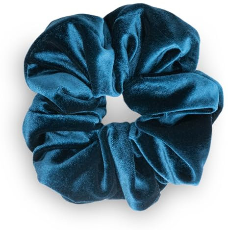 SXQLYH Haargummi Scrunchie Samt Velvet Elastics, Große Haargummi Dickes Weiches Bequemes Samthaargummi, Scrunchies Pferdeschwanz Halter Winterhaar Bobble für Damen Dickes Langes Haar (Blau)