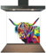 Kitchen Glass Splashback Heat Resistant Toughened Glass - Funky Cow Design - 60cm (w) x 50cm (h)