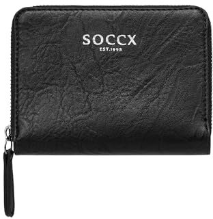 SOCCX Damen Kleine Geldbörse mit Logo Print Black None