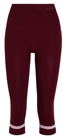 FALKE Damen Baselayer-Hose Warm 3/4 W Ti Funktionsmaterial schnelltrocknend 1 Stück, Rot Merlot 8117, M